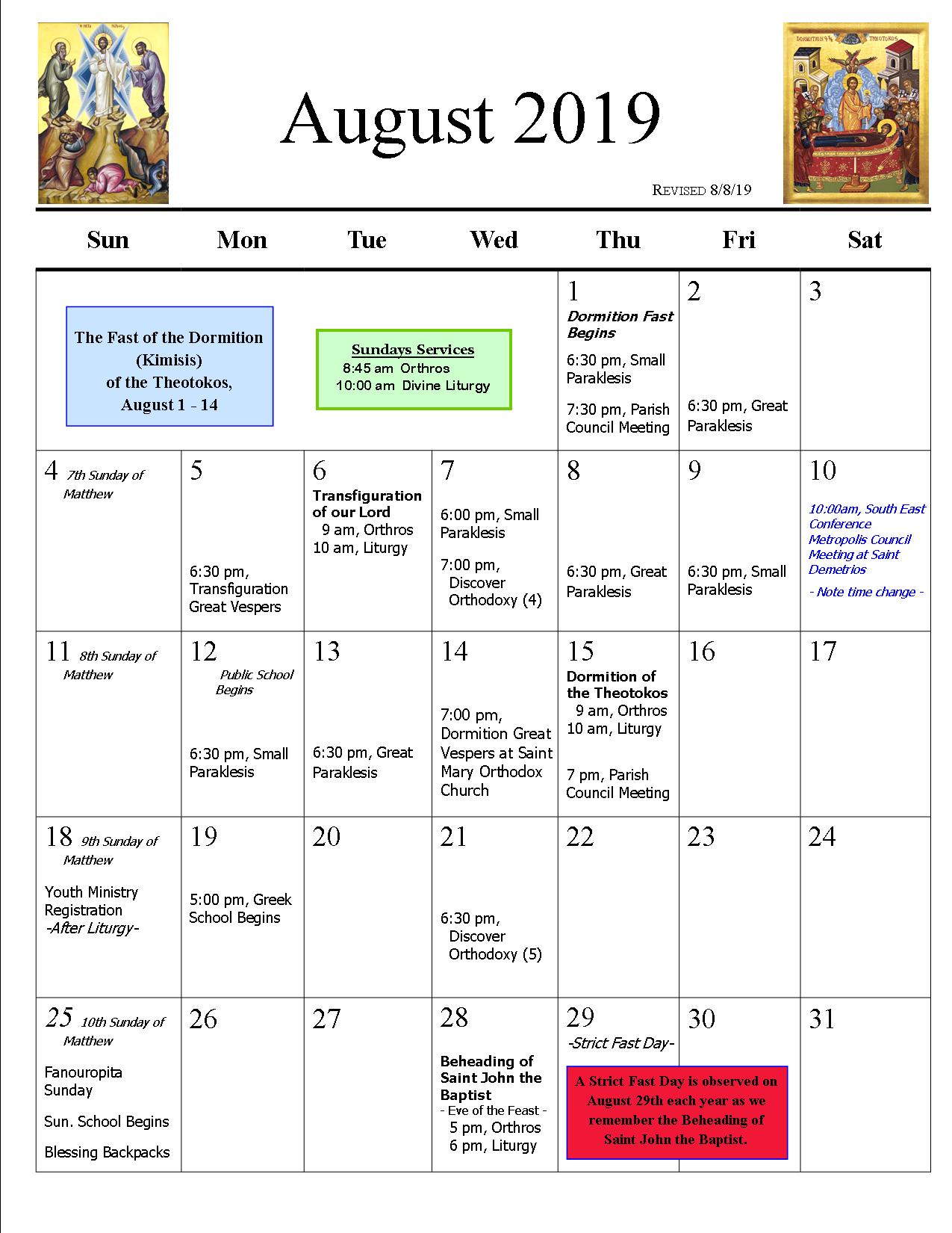 Aug 2019 Calendar revision 2