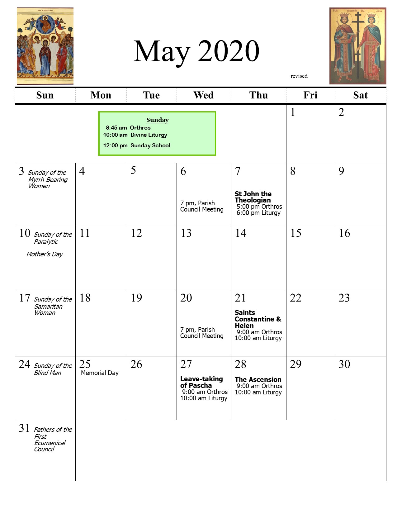 May 2020 LL Calendar rev
