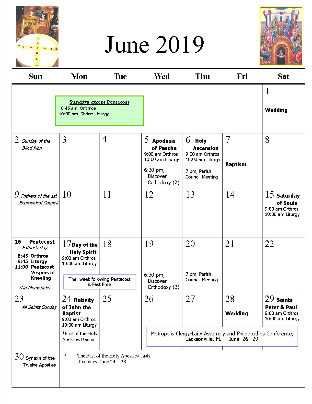 June 2019 Calendar, rev